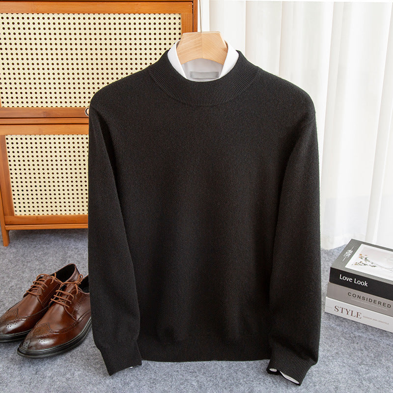 Half-collar Wool Sweater Male