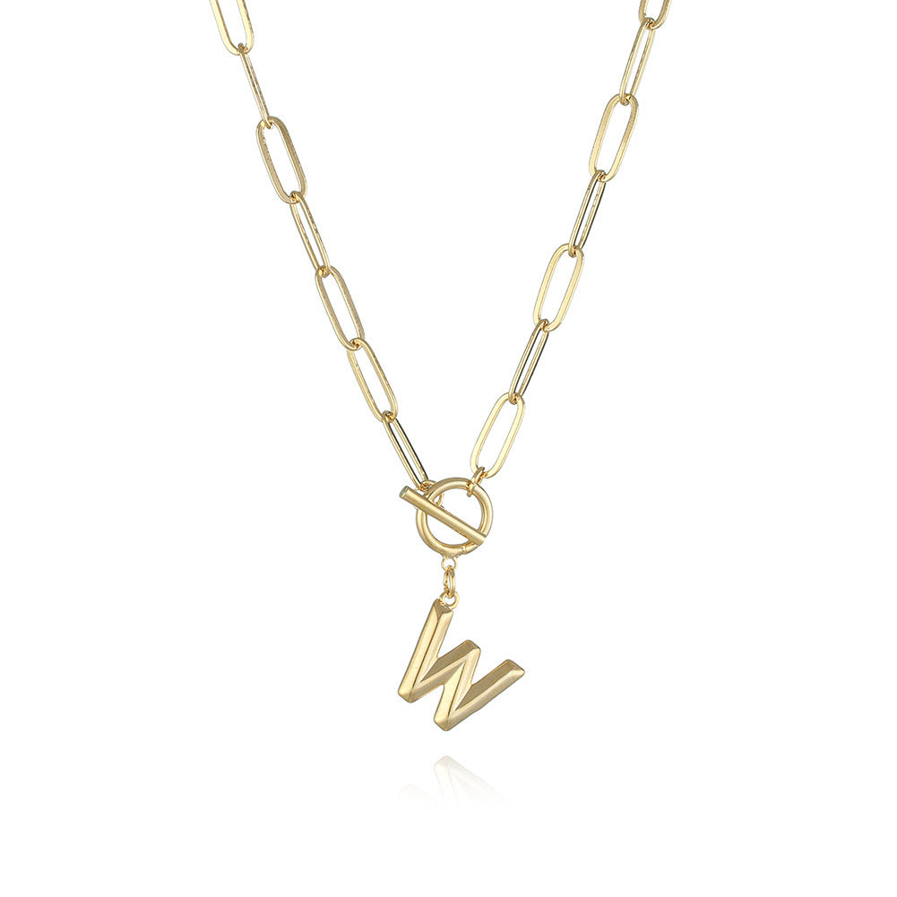 Letter Necklace Real Gold Plated Trend Hip Hop Necklace