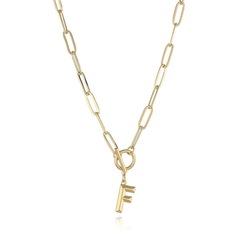 Letter Necklace Real Gold Plated Trend Hip Hop Necklace
