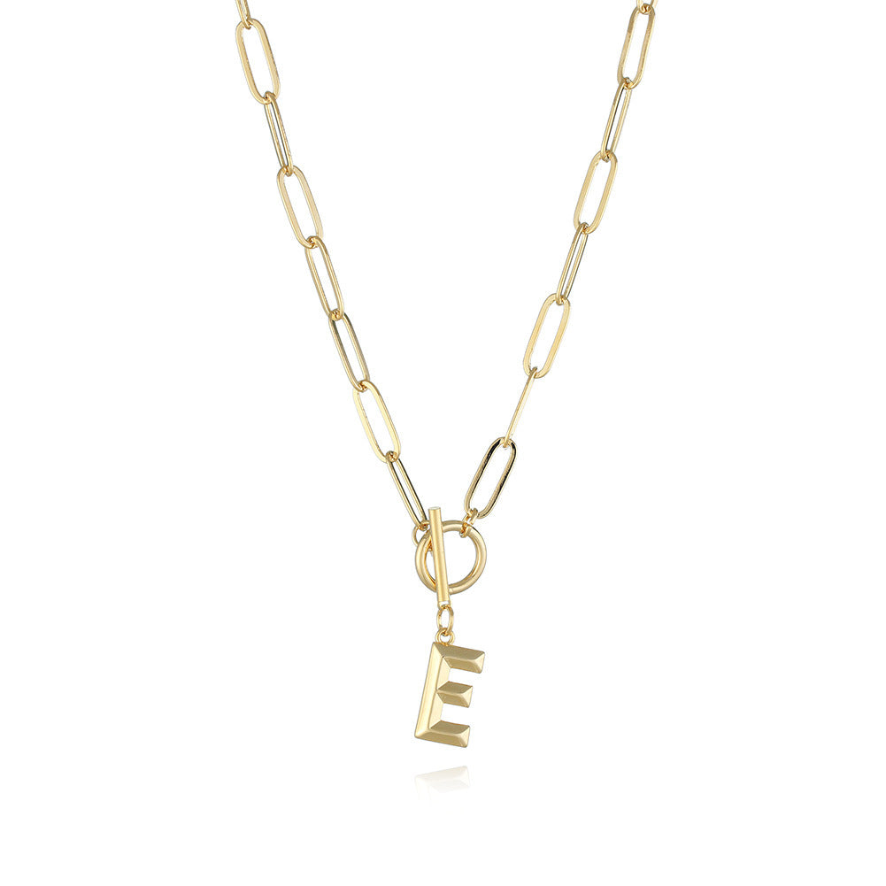 Letter Necklace Real Gold Plated Trend Hip Hop Necklace
