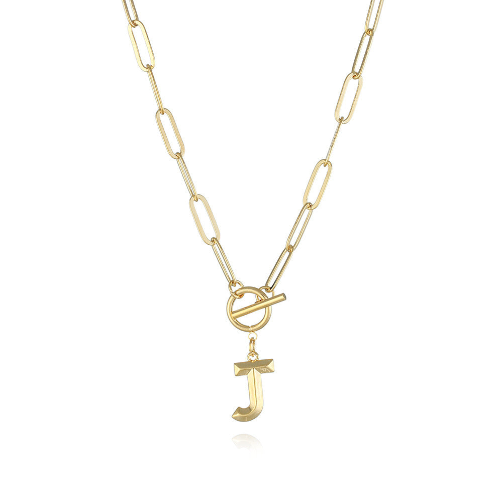 Letter Necklace Real Gold Plated Trend Hip Hop Necklace