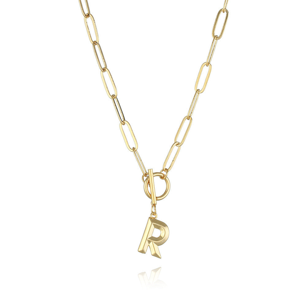 Letter Necklace Real Gold Plated Trend Hip Hop Necklace