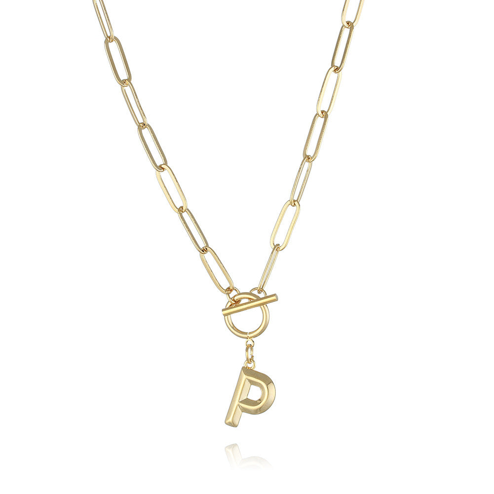 Letter Necklace Real Gold Plated Trend Hip Hop Necklace