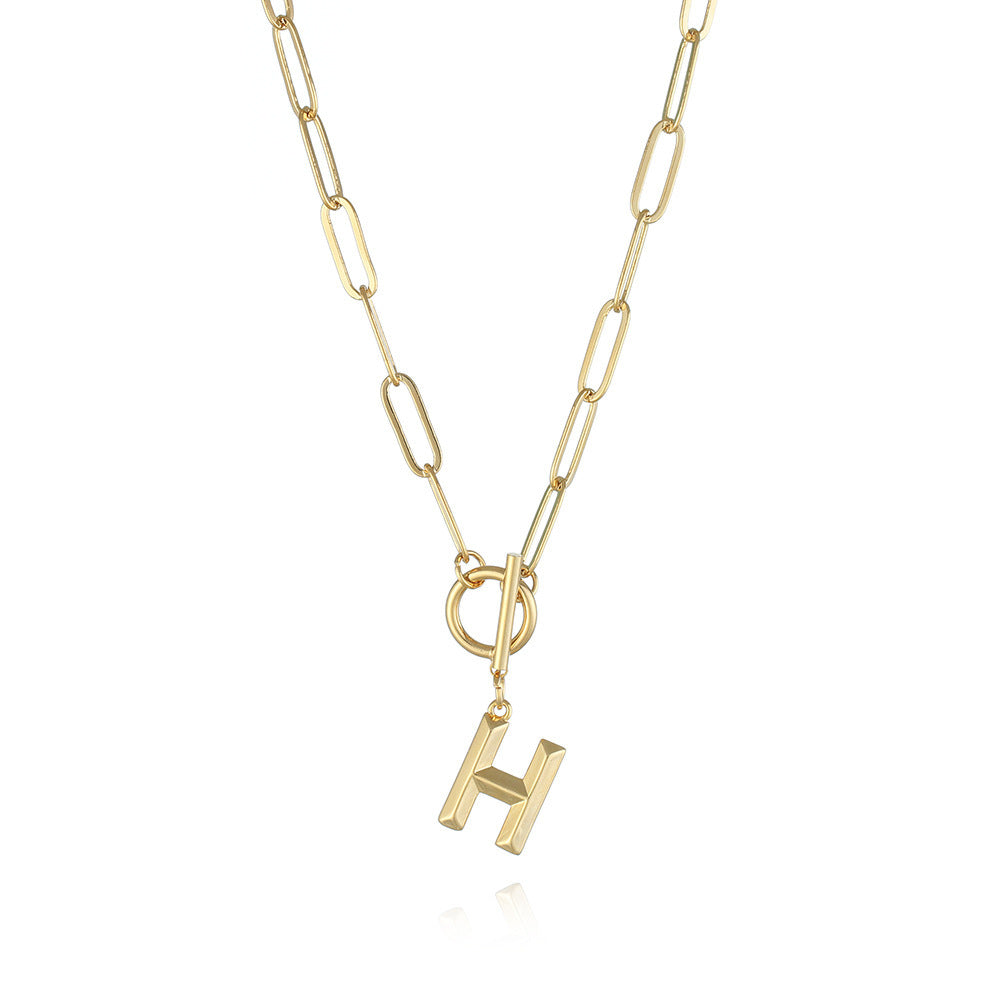 Letter Necklace Real Gold Plated Trend Hip Hop Necklace