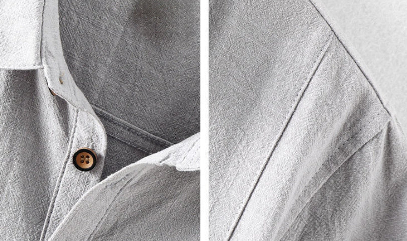 Men's Cotton And Linen Shirt Leisure Breathable Coat