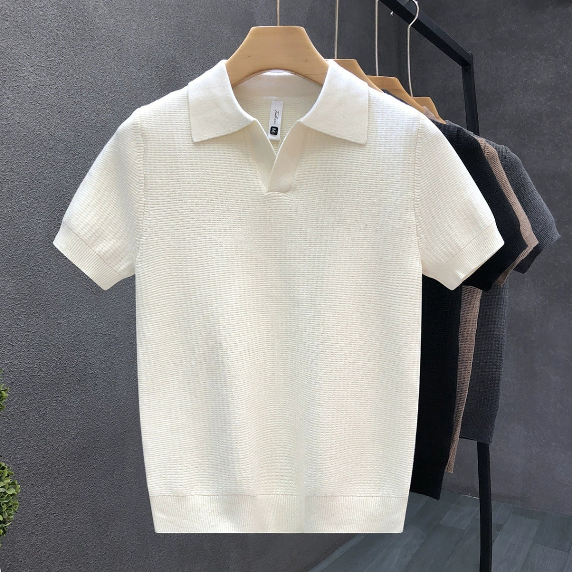 Fashion Summer Thin Knitted Polo Shirt For Men