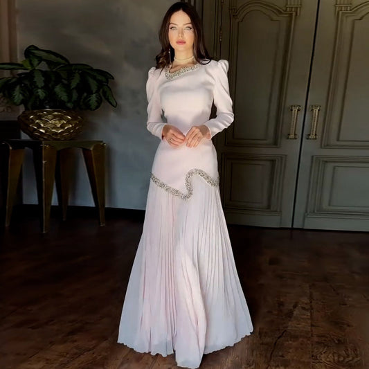 Niche Pleated Party Banquet Sequins Dress