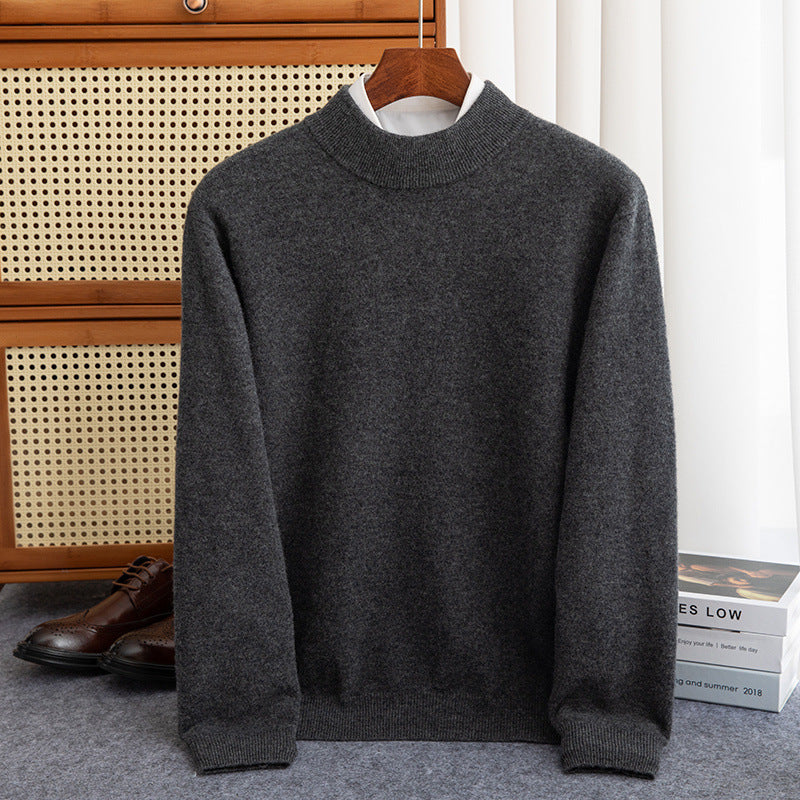 Half-collar Wool Sweater Male