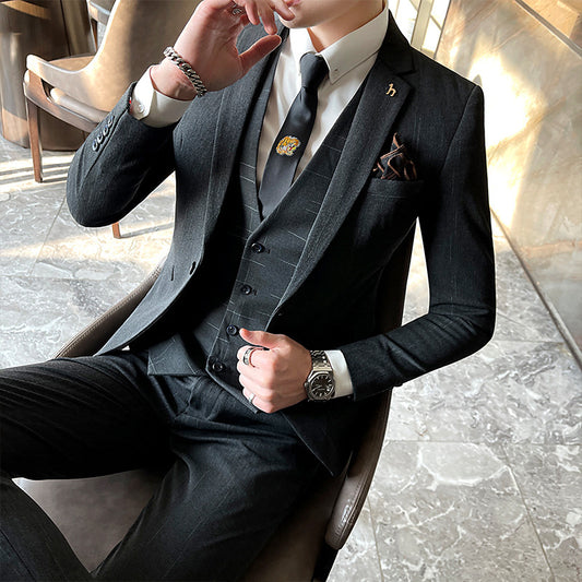 Slim Fit British Style Casual Small Suit Male Business Formal Wear