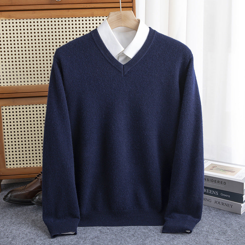 Half-collar Wool Sweater Male